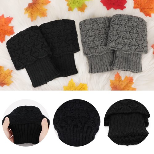 2 Pairs Winter Warm Boot Cuffs for Women Crochet Knitted Boot Socks for Gilrs... - Picture 3 of 7