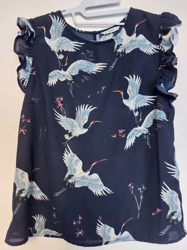 Navy Blue Only Stork Print Top - 38/10