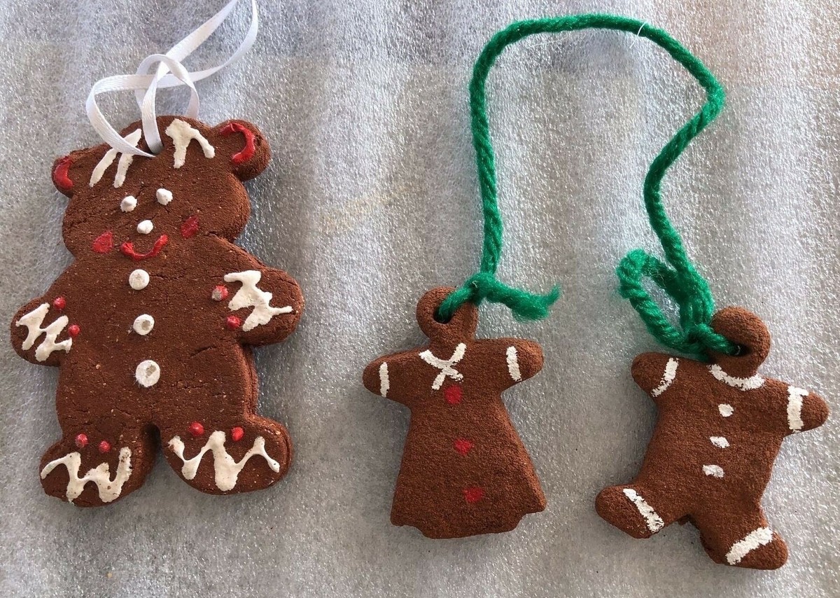 Vintage 1960s “Gingerbread” Christmas Tree Ornaments Man Woman