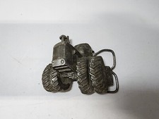Vintage 1980 3D Metal Tractor Belt Buckle Tractor Pewter