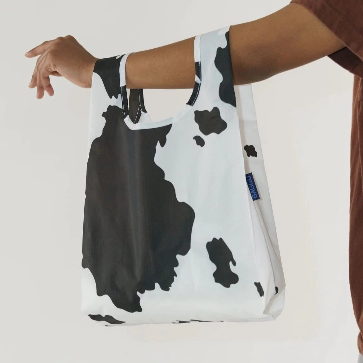BAGGU Standard Eco Friendly Bag Black White Discontinued Print COW NWT