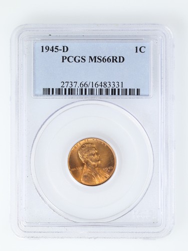 1945-D PCGS Lincoln Wheat Cent MS66RD MS-66 Red