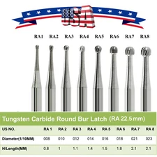 Dental Round Tungsten Steel Carbide Burs RA For Latch Low Speed Handpiece MX