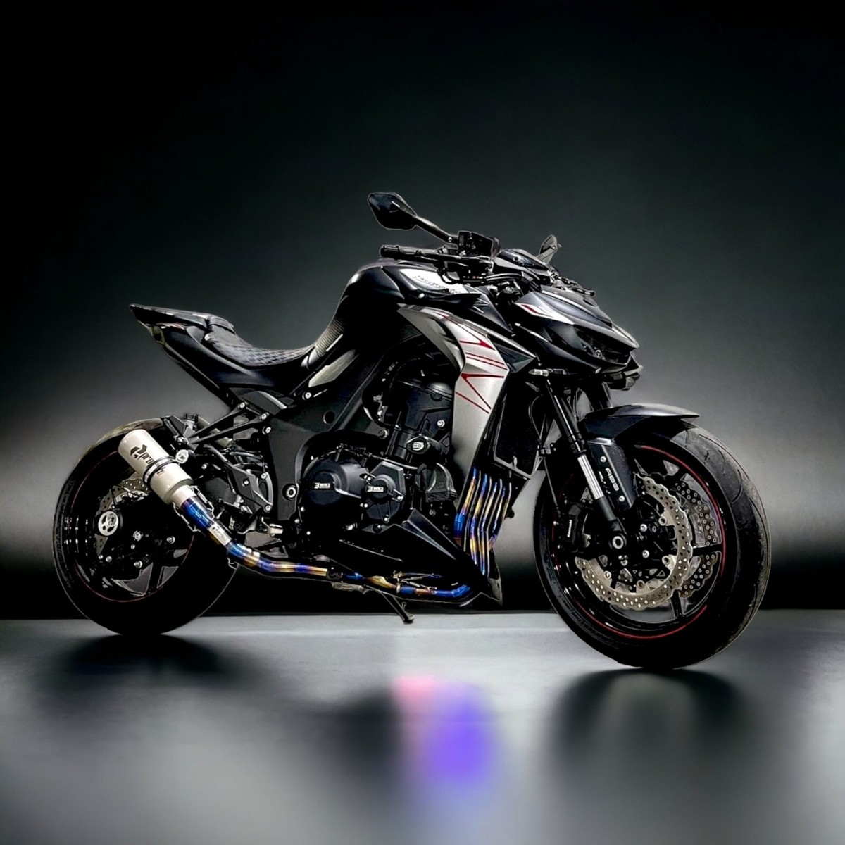 Protech Kawasaki Z1000 Sugomi Full System Exhaust Right Blue