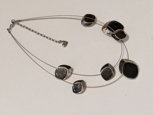 Odys Paris Emaille Wasserfall Stil Halskette grau getönte Scheiben  - Bild 1 von 5
