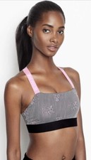 Victoria's Secret Sport Crisscross Logo Sport Bra Pink Optic VS - M - NWT
