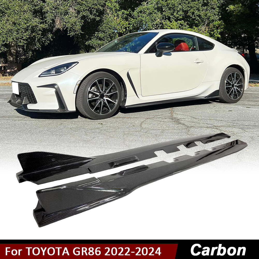 For Toyota GR86 Subaru BRZ 2022UP REAL CARBON Side Skirts Extension Lip Spoiler