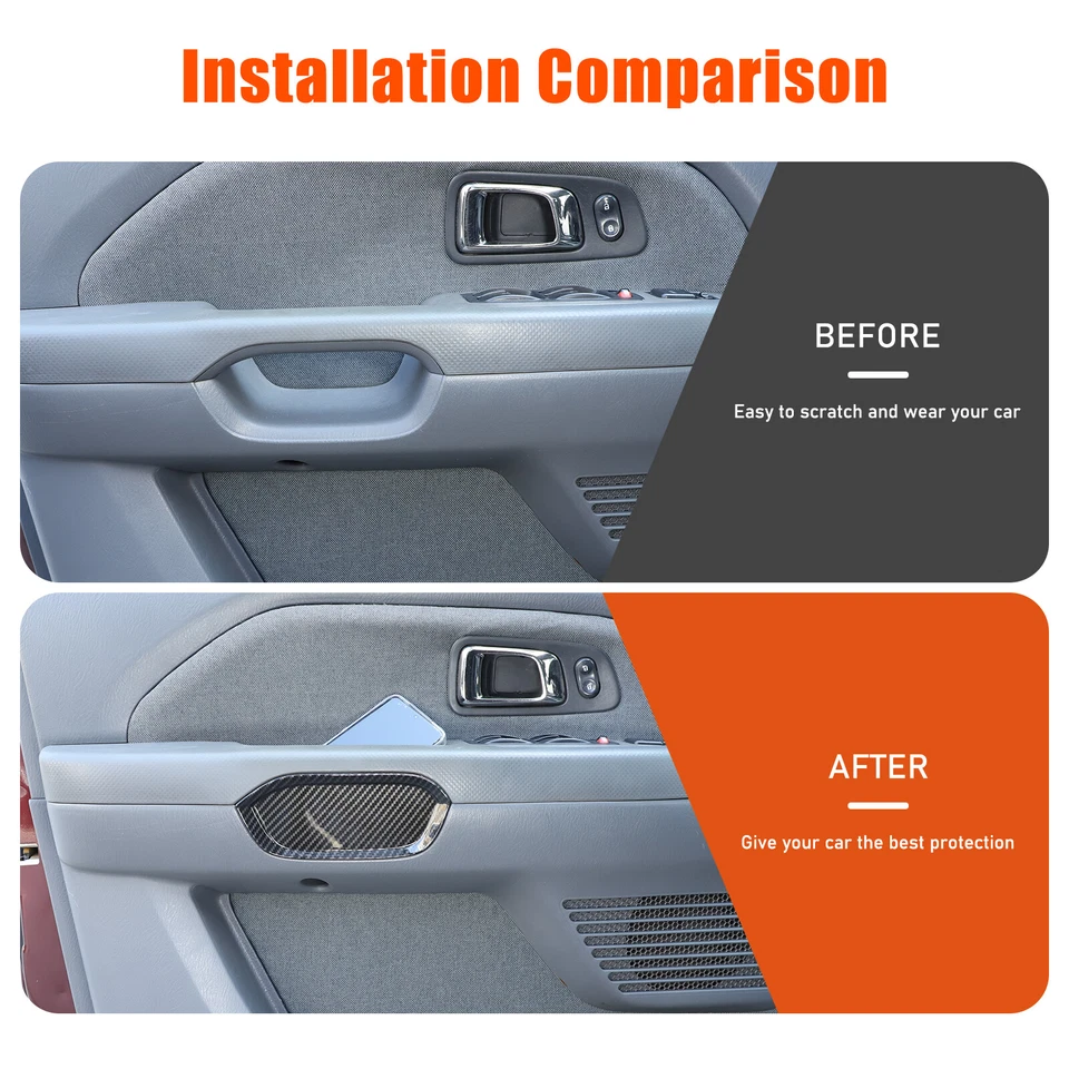 Tampas laterais internas de fibra de carbono para Honda Pilot 2003-2008 - Imagem 3 de 4