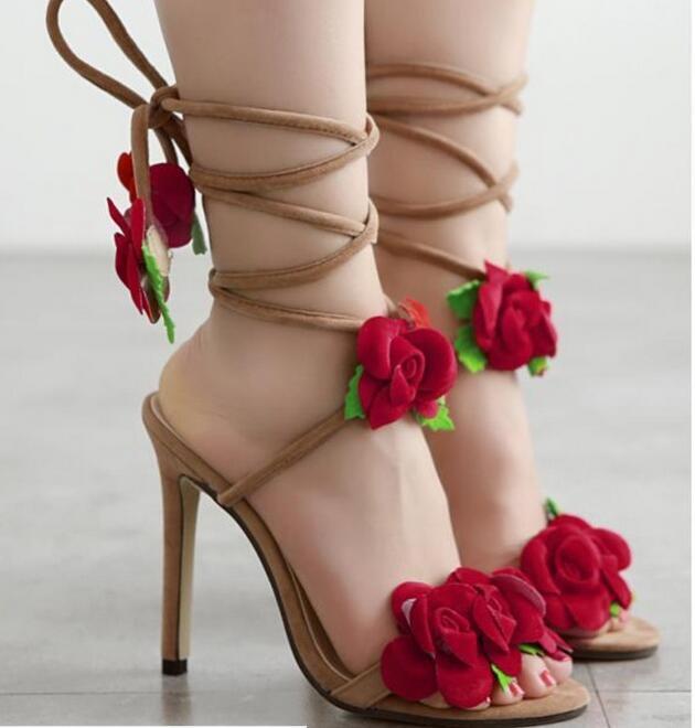 Photo of Black woman leg in sexy red high heel shoe | Stock Image MXI25109