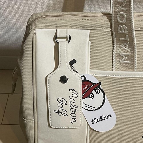 Malbon Golf Boston Bag Beige With Shoulder Strap Travel suitable Men And Women - Picture 6 of 10