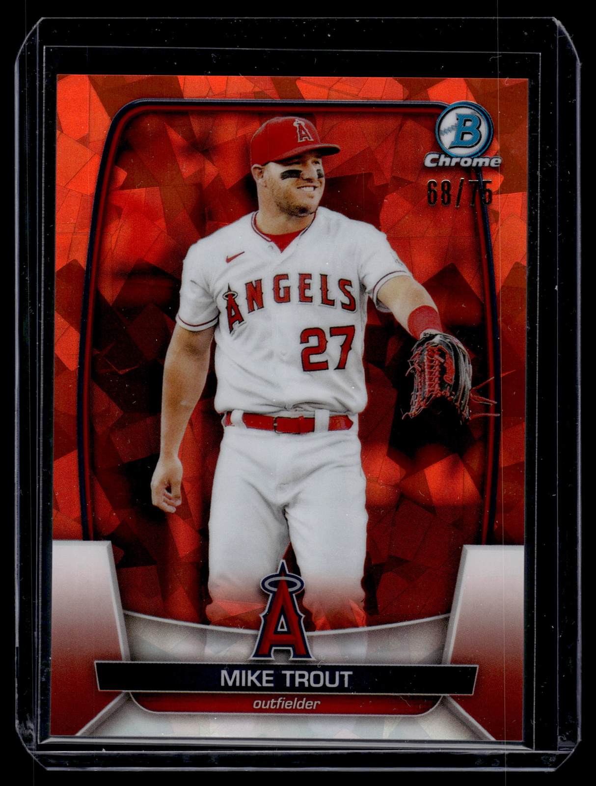 Mike Trout 2023 Bowman Chrome Sapphire Edition Orange Card /75 #89