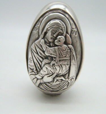GREEK 999 FINE SILVER RELIGIOUS EGG WELL DONE 