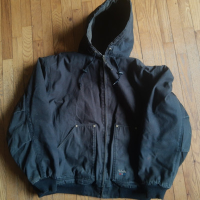 Mens 3XL Hooded Winter Jacket Walls Zero Zone Black Duck Workwear Outdoor Work