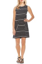 Women's Vince Camuto Waterline Stripe Shift Dress, Size L- Black