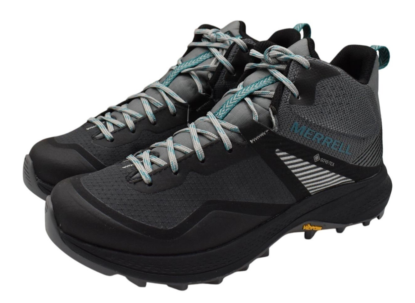 Botas de senderismo impermeables Merrell para mujer 7 MQM 3 GTX Gore-Tex verde azulado carbón medio