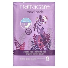 Maxi Pads, Organic Cotton Cover, Super, 12 Pads