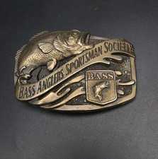 Bass Anglers Sportsman Society Fishing Brass Belt Buckle