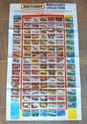 Matchbox 1983 Miniatures Collection Wall Chart 84cm x 50cm