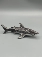 Trinket Box Shark Crystal Jeweled Enameled Hinged - See Video