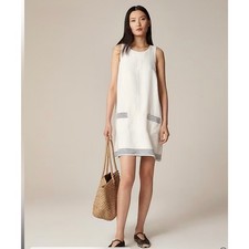J. Crew Women's Maxine Sailor-Stripe Dress in Linen Natural White Size XS NWT