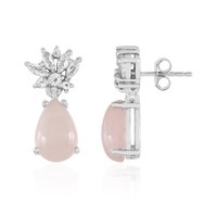 Cavill Ohrstecker Aus 925 Sterling Silber Pink Chalzedon Tropfen 7,6Ct Topas-