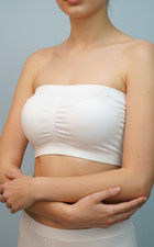 Sofra BR0123ST Strapless Bra Tube Top Padded Insert Stretch White One Size -VIN