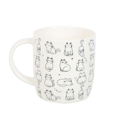 Weiße Happy Cat Tasse Tasse Tee Kaffee Kätzchen Box Keramik Home Office Geschenk