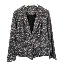 City Chic Fully Line Leopard Print Blazer Jacket Women's Plus Size XXL