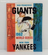 1962 World Series program San Francisco Giants vs New York Yankees Unscored VG