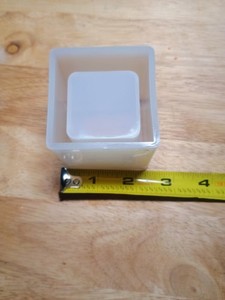 Clear Square Cube Silicone Resin Casting Mold, Approx. 3 in Wide