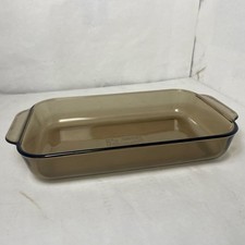 Pyrex Corning 232-R Amber Brown Glass Casserole Baking Dish 2 Qt 11" x 7" x 1.5"