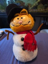 Vintage 1981 Dakin Vintage Garfield Christmas Snowman Plush 12"