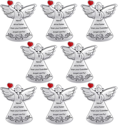 8 Pcs Guardian Angel Sun Visor Clip Never Drive Faster Car Accessories Christian