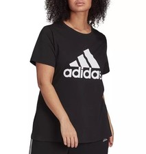 30 adidas Womens Essentials Logo Cotton Crewneck T-Shirt