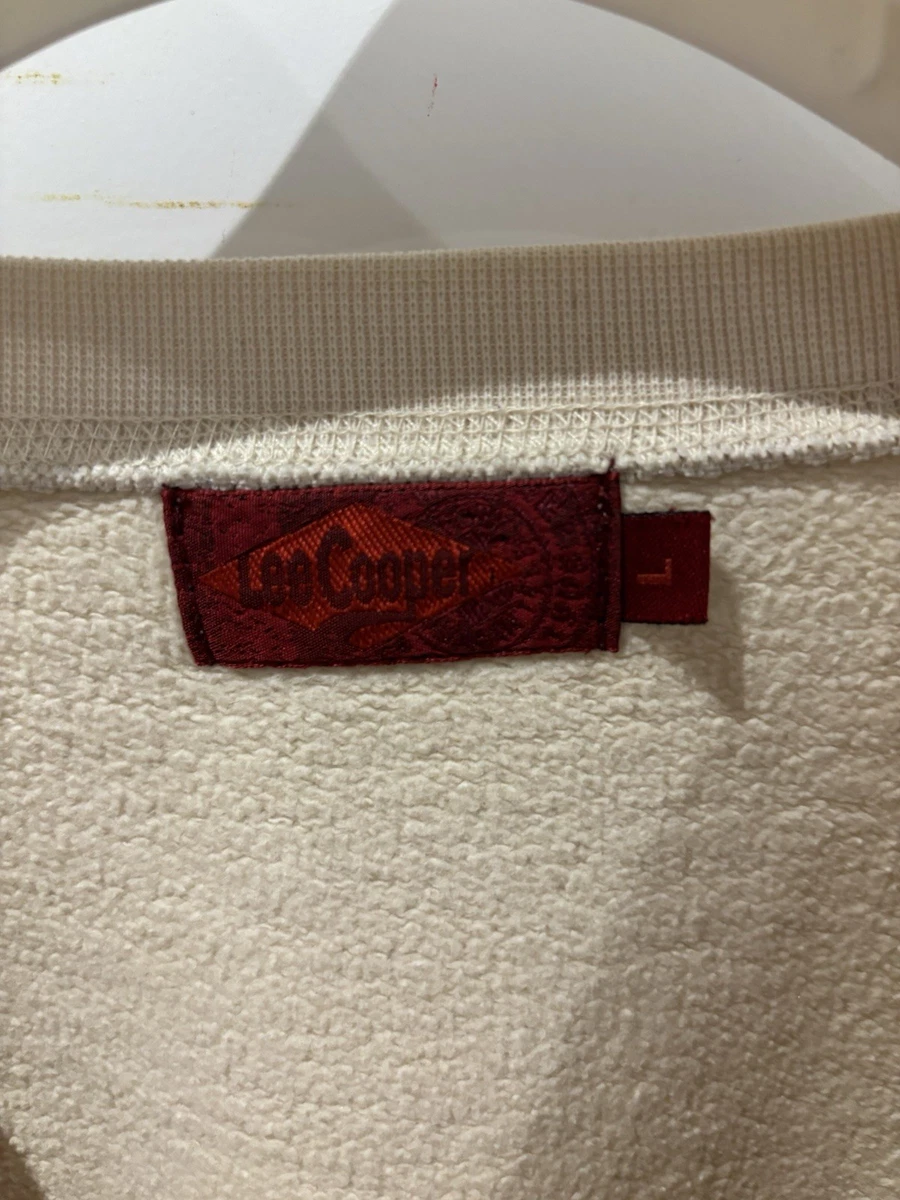 Sudadera Jersey Lee Cooper Hombre Talla L Beige "1908" Logo Bordado Pullover