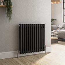 Reggio Midnight Black Horizontal Double Column Traditional Radiato HCD13-600-BCT