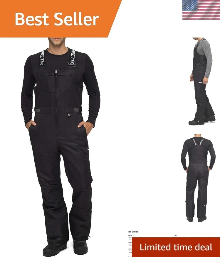 Athletic Fit Men's Avalanche Insulated Bibs - Perfect for Winter Sports, Black