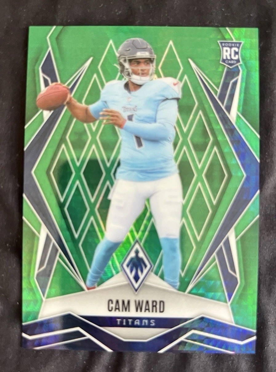 2025 Panini Phoenix - Rookies Cam Ward #194 Green Seismic /25 (RC)
