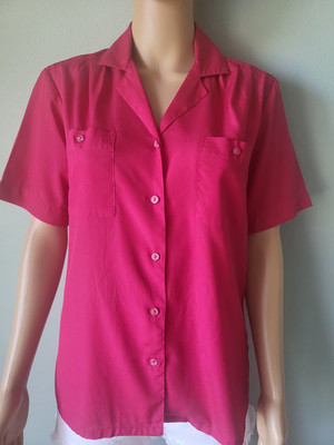 ALICIA  PINK SHIRT SIZE 10 FITS LIKE SIZE MEDIUM.