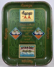 Old Lang's Prohibition Era Tin Soda Tray Gerhard Lang Bottling Buffalo NY Beer