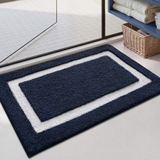 Navy Blue Bathroom Rugs 30x20 Inch Extra Soft Absorbent Microfiber Bath Mat