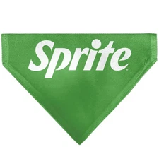 Coca-Cola Pet Bandana Sprite Text Logo Green White Slip On Collar Bandana Only