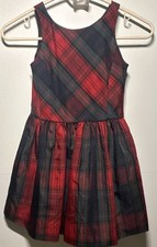 Polo Ralph Lauren Girls/ Kids Plaid Fit Flare Dress Scoop Neck Sleeveless 7