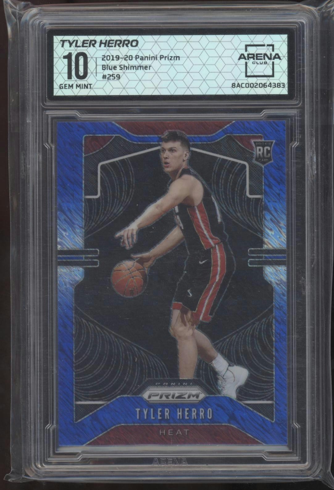 Tyler Herro 2019-20 Panini Prizm #259 FOTL Blue Shimmer Prizm Rookie ARENA 10
