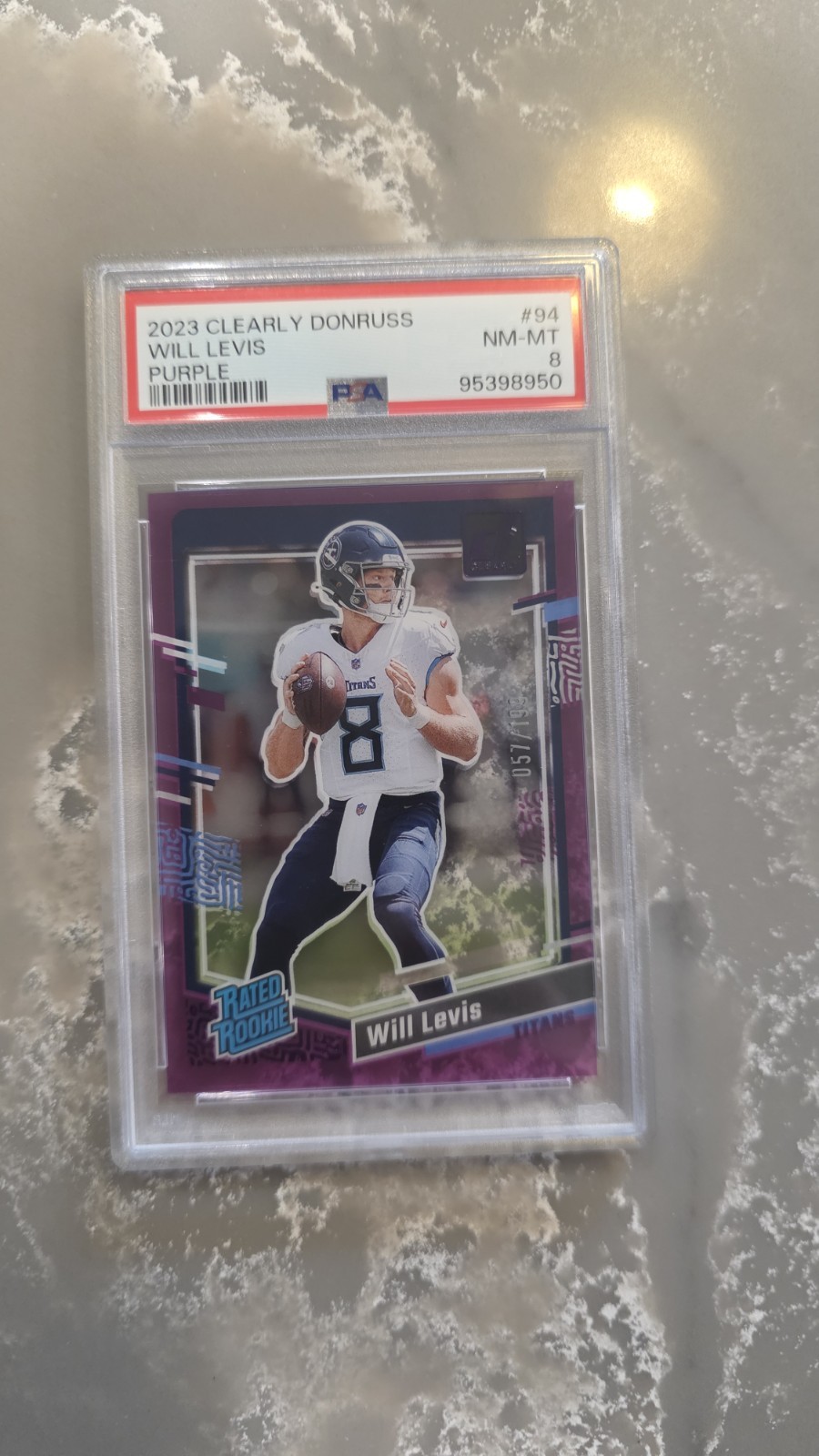 2023 Panini Clearly Donruss - Rated Rookie Will Levis #94 Purple /199 (RC)