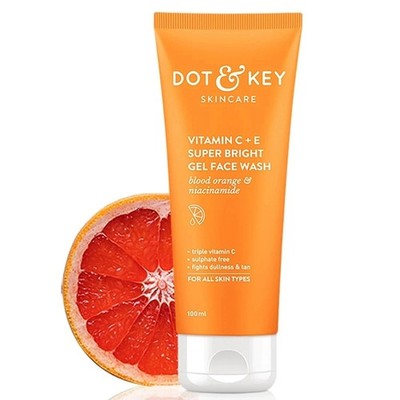 Dot & Key Vitamin C + E Super Bright Gel Face Wash, Fades Pigmentation | 100 ml
