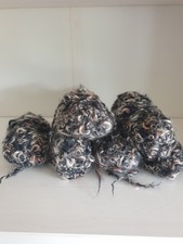 knapp 300g Mohairwolle "fjord" von Schewe, schwarz-bunt, 60% Wolle 40% Mohair