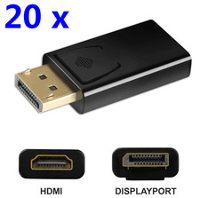 LOT 20 x DisplayPort DP Male to HDMI Female Adapters Plugs For PC HDTV HD 1080P