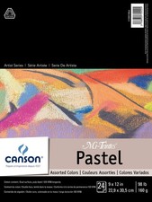 Canson Artist Series Mi-Teintes Pastel Paper, Assorted 9 x 12 Inches, White