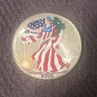 2000 American Silver Eagle Colorized 1 Oz Fine .999 In Capsule Red White Blue